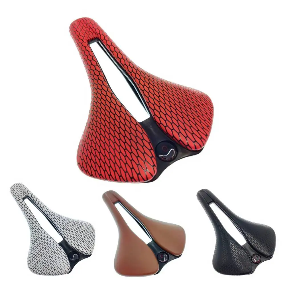 TAOZIK Colors Bicycle saddle Imitation Leather Hollow Breathy Light Weight Road Racing Bike Saddle Bicycle Seat Parts Accessorie