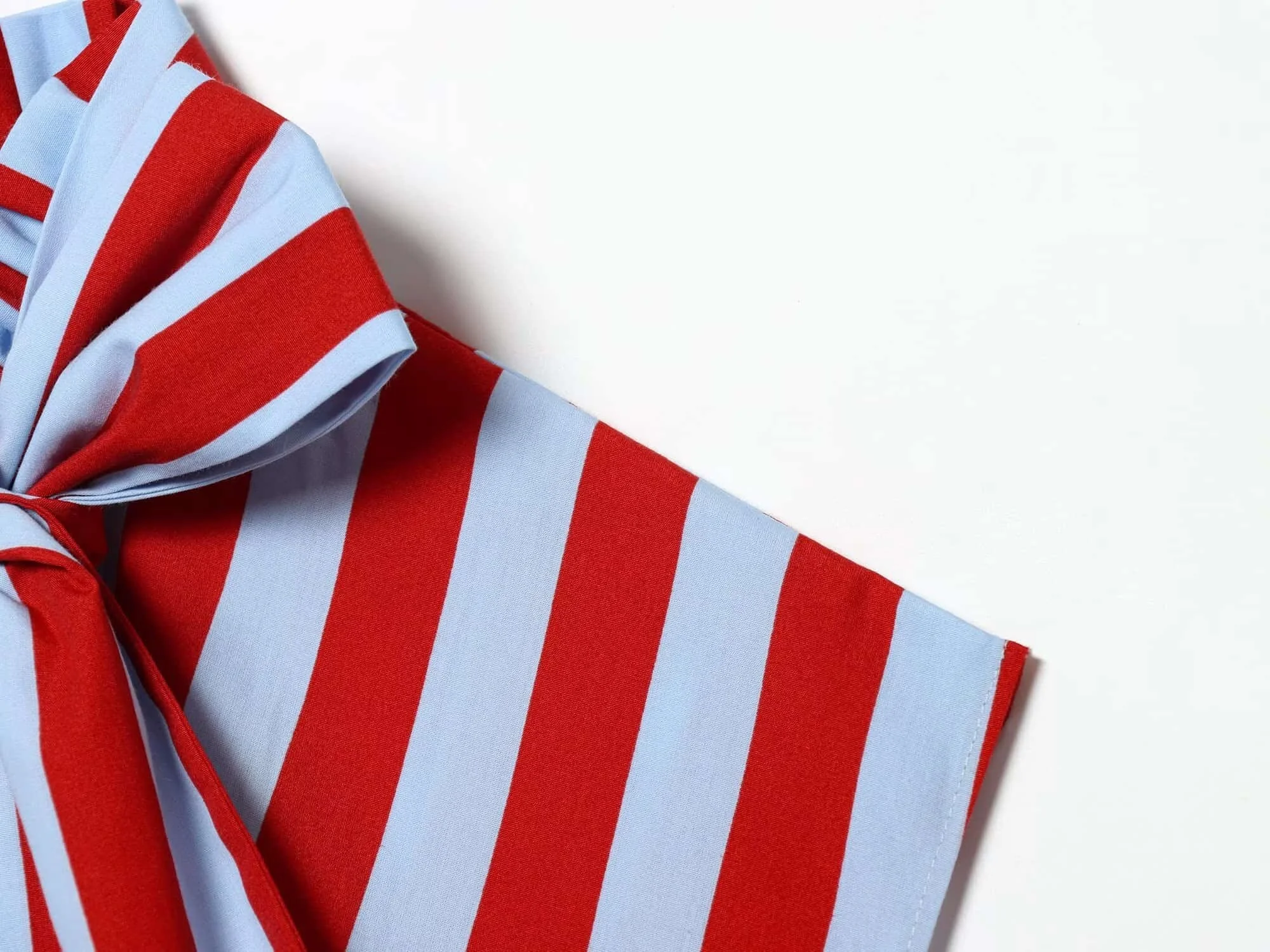 BSAY Streetwear Gestreiftes Hemd für Damen Neu 2026 mit Schleifenkragen Ärmellose Blusen Rüschensaum Knopfleiste Schicke Damen-Oberteile Mujer – Detail 7