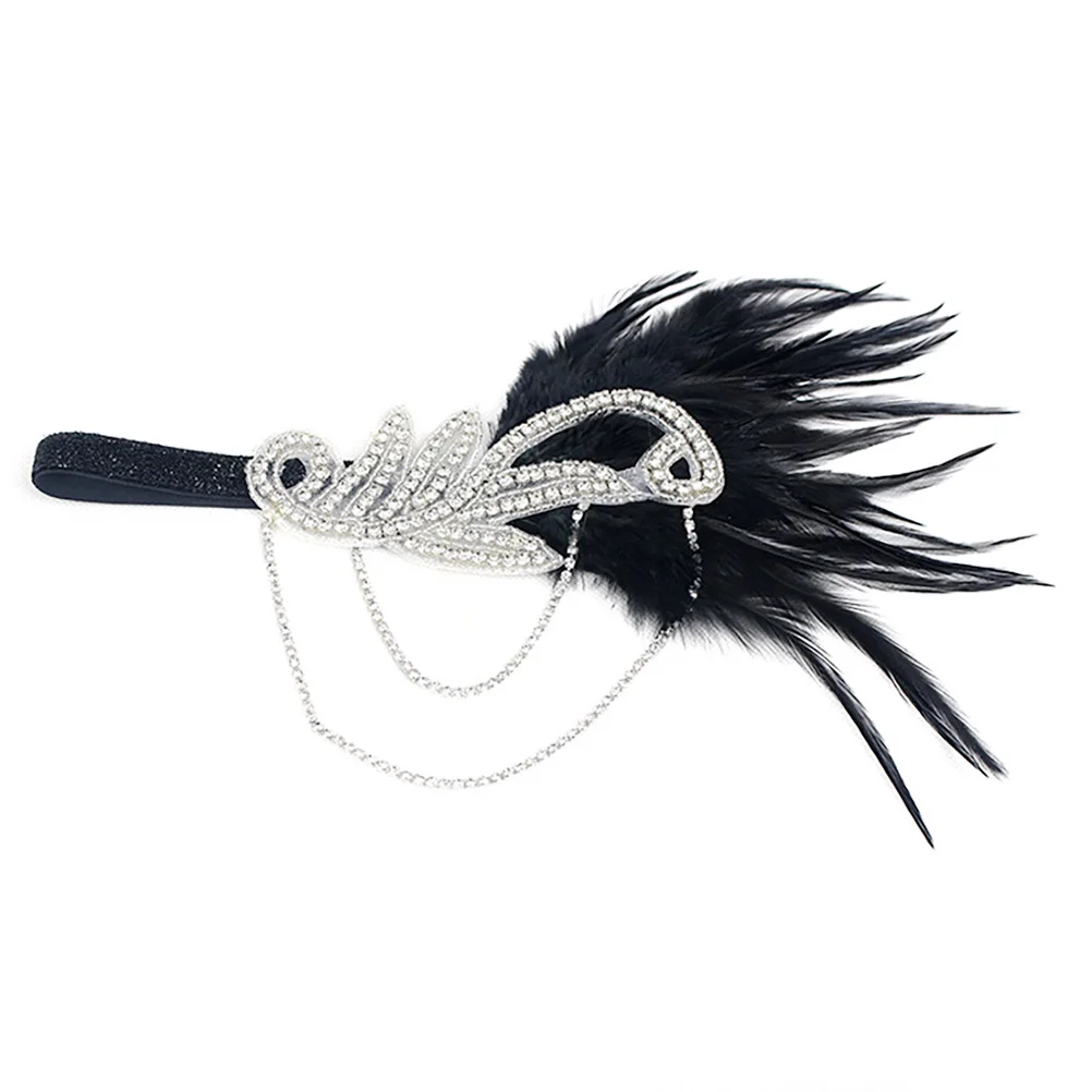 

1pc Headband Black With White Rhinestone Ethnic Style Hair Band For Women Party Wedding Dance Travel European Costume