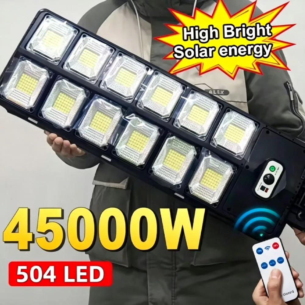 

45000W Solar Light Bright Solar Led Light Outdoor Powerful Outdoor Motion Sensor Solar Lamp Remote Control Garden Yard Wall Lamp
