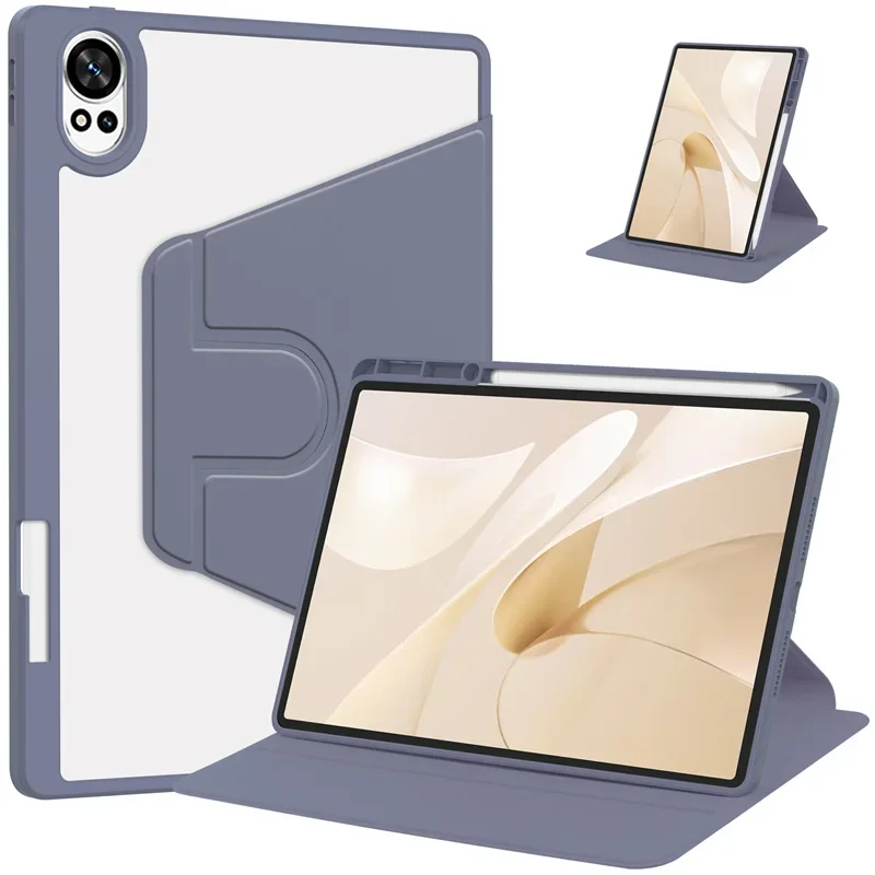 For  Lenovo Xiaoxin Pad Pro GT 11.1 inch 2025 TB710FU Case with Pen Holder 360 Rotating Acrylic Clear Hard Tablet Coque Case
