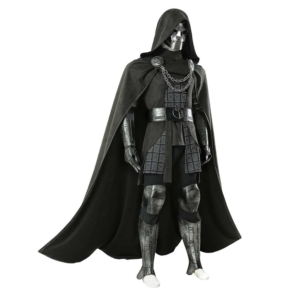 New Doctor Doom Cosplay Costume Black Cloak Mask Armor Set Mens Superhero Role Play Uniform Halloween Carnival Outfit view 3