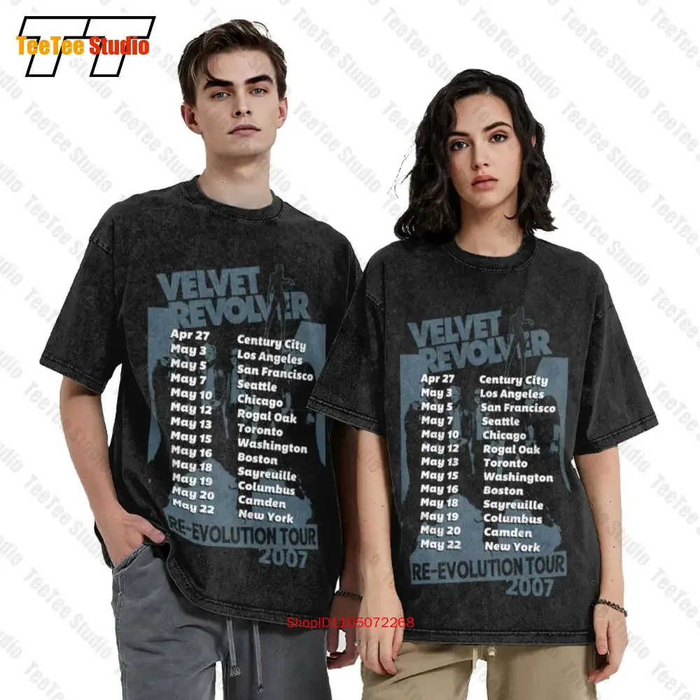 Velvet Revolver Re Evolution Tour 07 Adult Vintage Oversized T-Shirt Front And Back Print F6EN