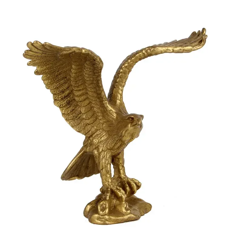 New Small home Tabletop decoration Brass fengshui Success wealth EAGLE/Hawk Statue Figure metal handicraft