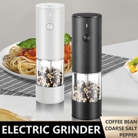 NEW Huohou Electric Grinder Pepper Seasonings Spices Grain Mill Salt Shaker LED Light 6 Modes Kitchen Cooking Tool 2pcs Set