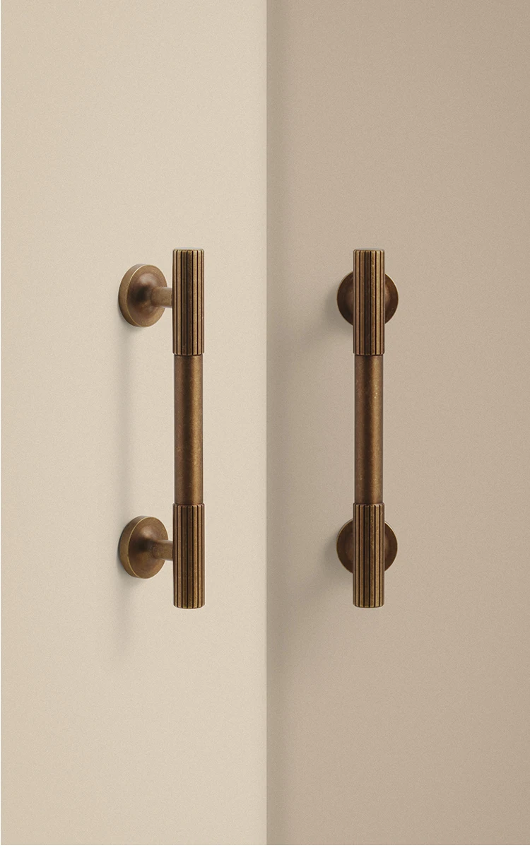 Dooroom Messing-Möbelgriff, Retro-Streifenknopf für Schrank, Kleiderschrank, Schminktisch, Schuhschrank, Schublade, Kommode, Großhandel verfügbar – Detail 9