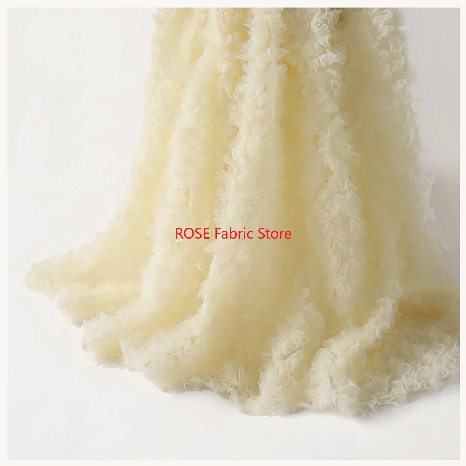 1 ياردة مجردة رغوة شبكة التطريز النسيج اللباس المعطف صنع الأزياء مصمم النسيج