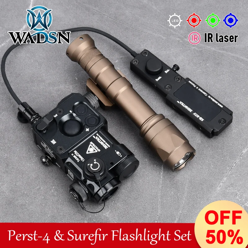 

WADSN Tactic Perst 4 Red Green Blue Laser 510ML/600ML Flashlight Indicator Weapon Hunting Scout Strobe Sight Fit 20mm Rail ﻿