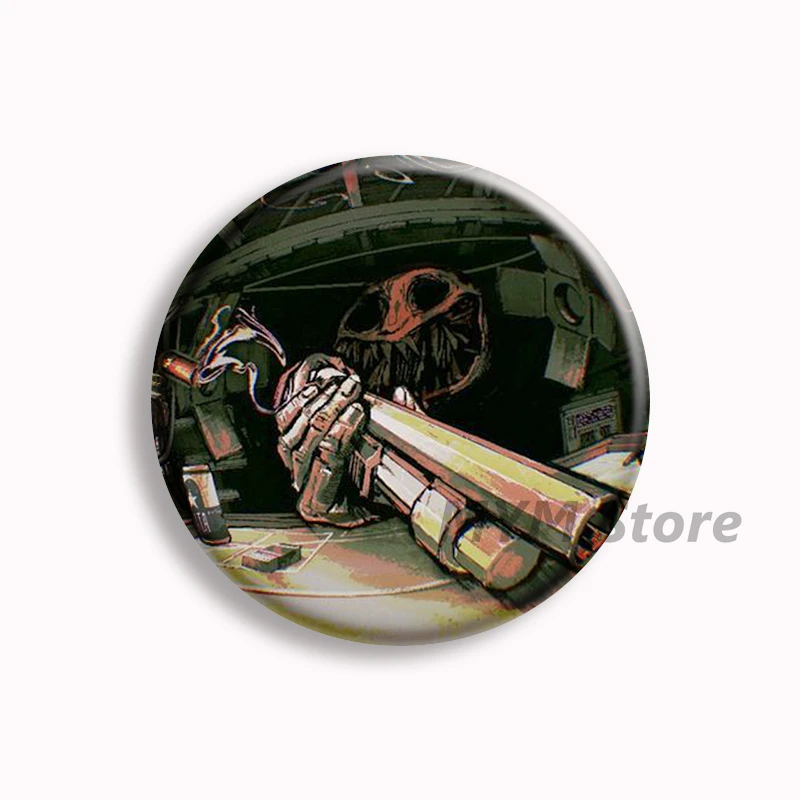 Buckshot Roulette Anime Soft Button Pin Horror Game Cartoon Brooches Badge Bag Decor Accessories Fans Collect Gifts