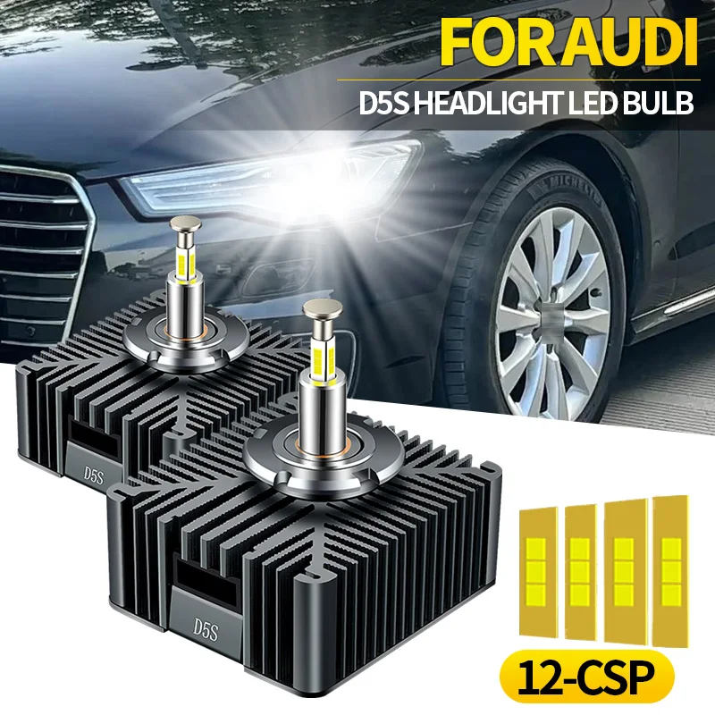 

2pcs D5S Headlights HID Replace to LED Bulbs 30000LM Canbus Car Lights Plug&Play for Audi A6 2014-2018 for Audi A3 A4 2015-2018