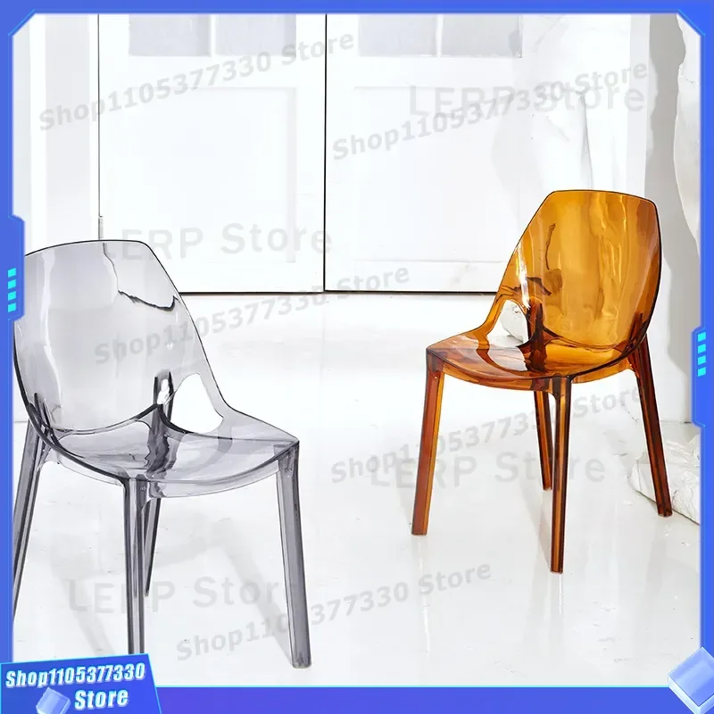 Nordic Acrylic Transparent Dining Chair Creative Crystal Stool Plastic Devil Ghost Seat Modern Makeup Vanity Furniture for