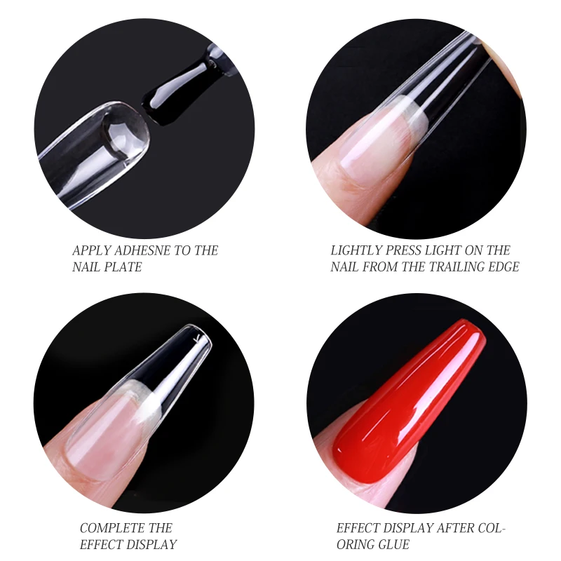 Arte Clavo Clear Medium Lange Amandel Nagel Tips Kit Zachte Gel Volledige Cover Tips Losweken Nagelverlenging Gel Tips Valse Druk op Nagels