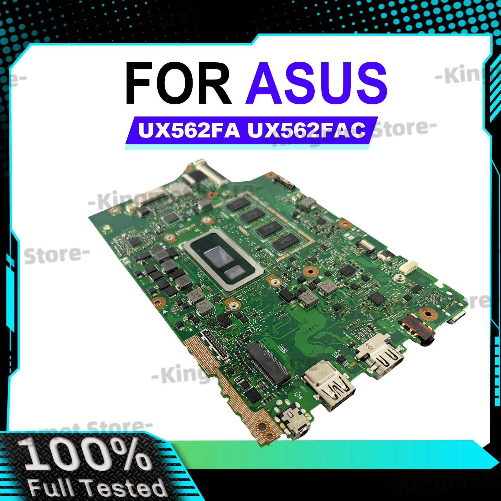 Placa-mãe para laptop ASUS ZenBook Q562FDX Q562F UX562 UX56IQ com processadores Intel de 10ª geração I3, I5, I7 - 102% testada e aprovada