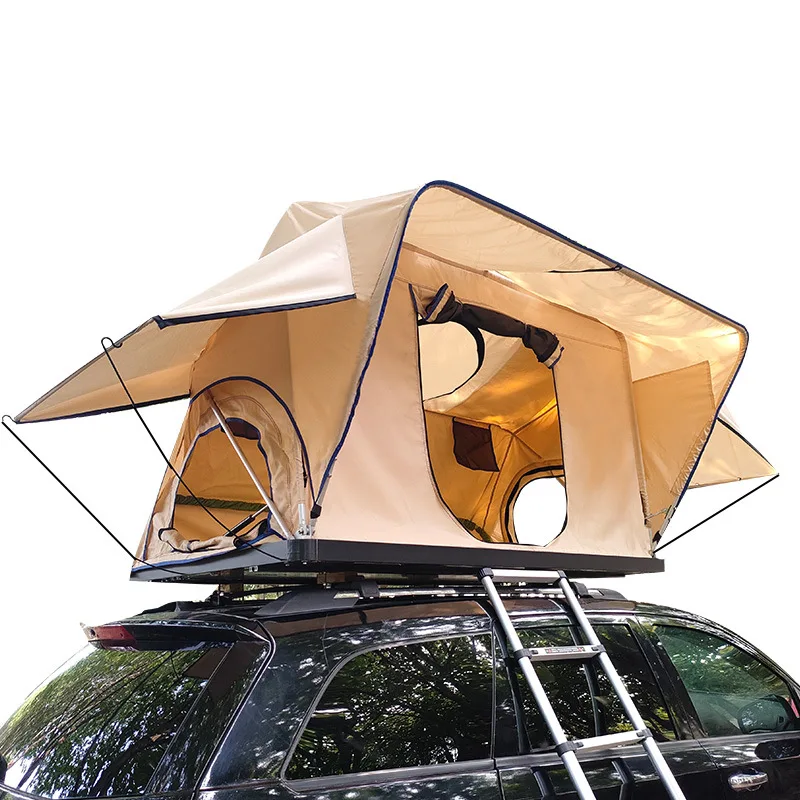 Double Layer Outdoor Car Roof Tent Portable Folding with Fully Automatic Waterproof Design Quick Open Roof Window for Camping