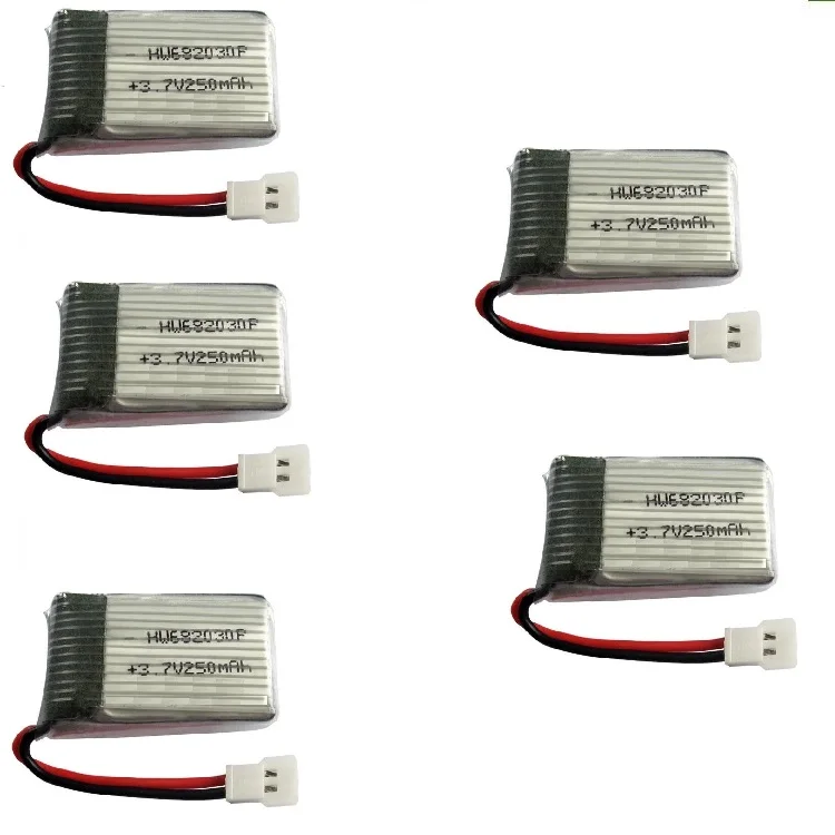 X11C X701 attop YD-928 U830 RC quadcopter części zamienne 3.7v 250mAh akumulator litowo-polimerowy 5 sztuk/partia