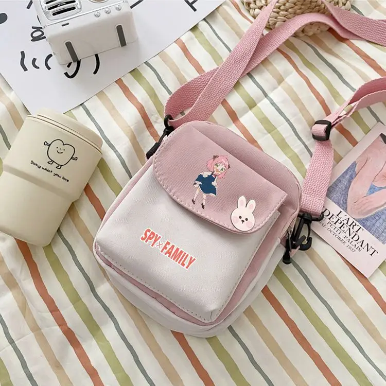 Spy X Family Cartoon Aniya Collaboration Crossbody Phone Shoulder Student Children's Canvas Bag Anime
