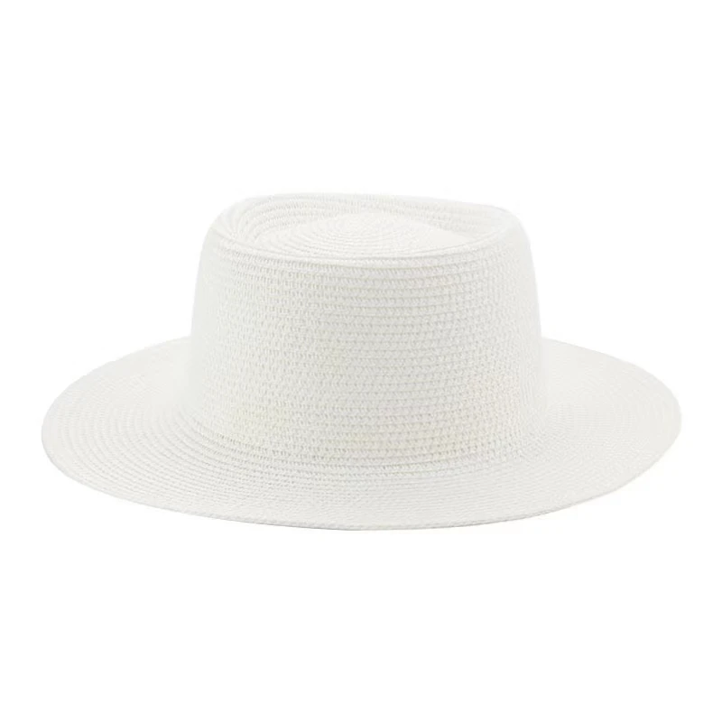 new Men and women STRAW HAT bump top sun hat women  chain acrylic accessories sun hat outdoor straw hat sunscreen beach hat