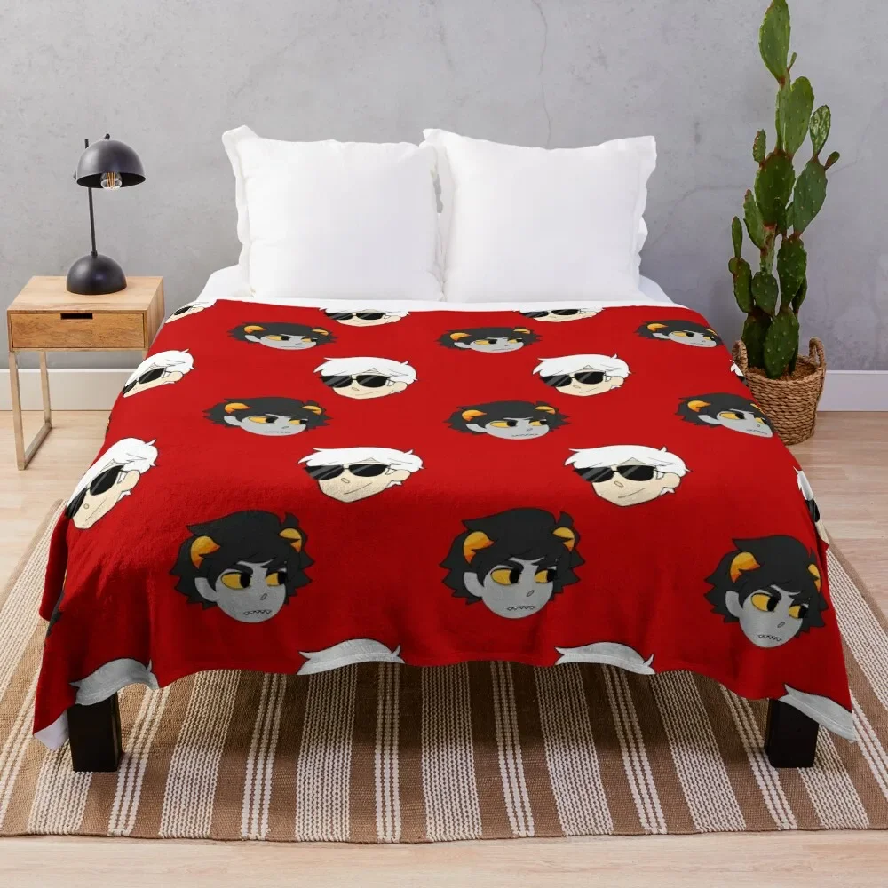 

Dave and Karkat Throw Blanket Soft Plush Plaid cosplay anime Hairys Blankets