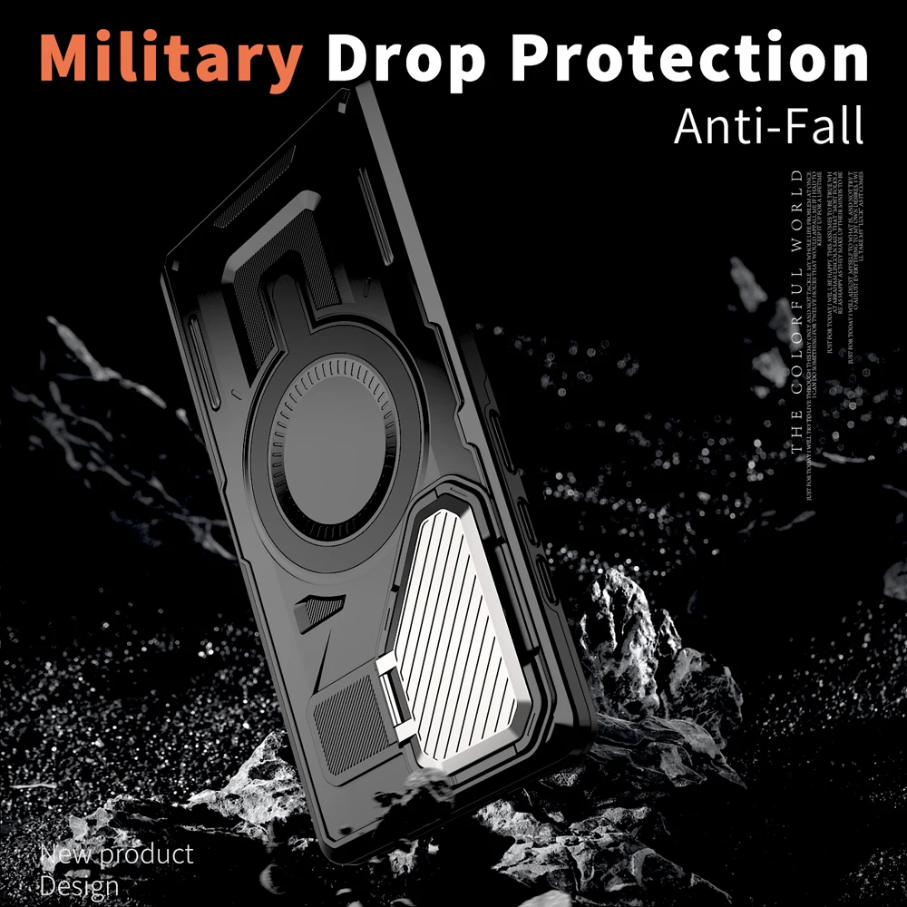 Shockproof Armor Case For Samsung Galaxy S25 S24 S23 Ultra Plus FE A15 A55 A14 A35 5G S24Ultra S24FE For Magsafe Charge Cover