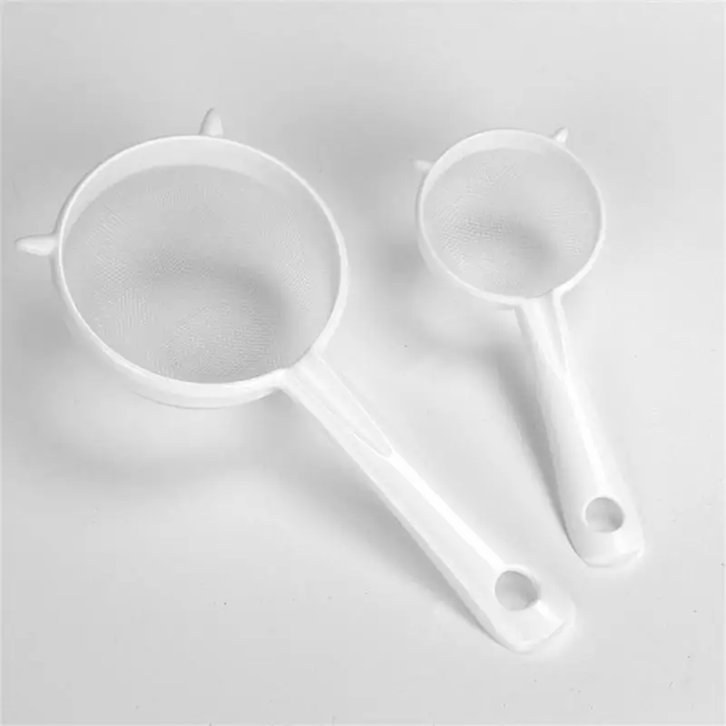 Handheld Plastic Screen Mesh Tea Leaf Strainer Flour Sieve Colander Soy Milk Filter Flour Colander Bird\'s Nest Spoon Strainers