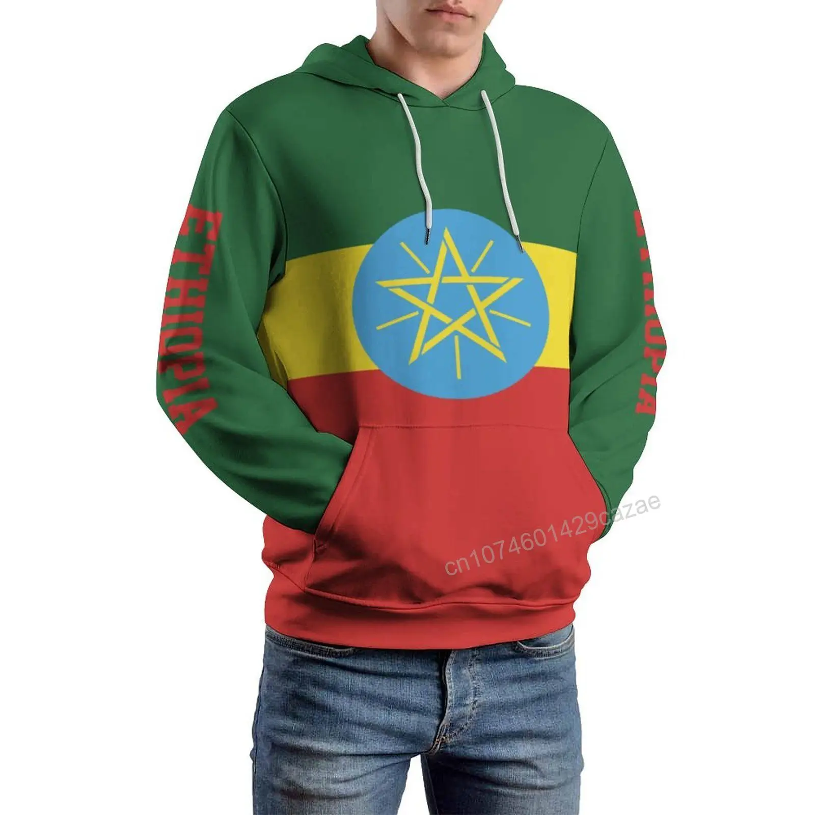 Ethiopia Country Flag 3D Hoodie Polyester Cool Men Women Harajuku Sweatshirt Unisex Casual Pullover Hoodies