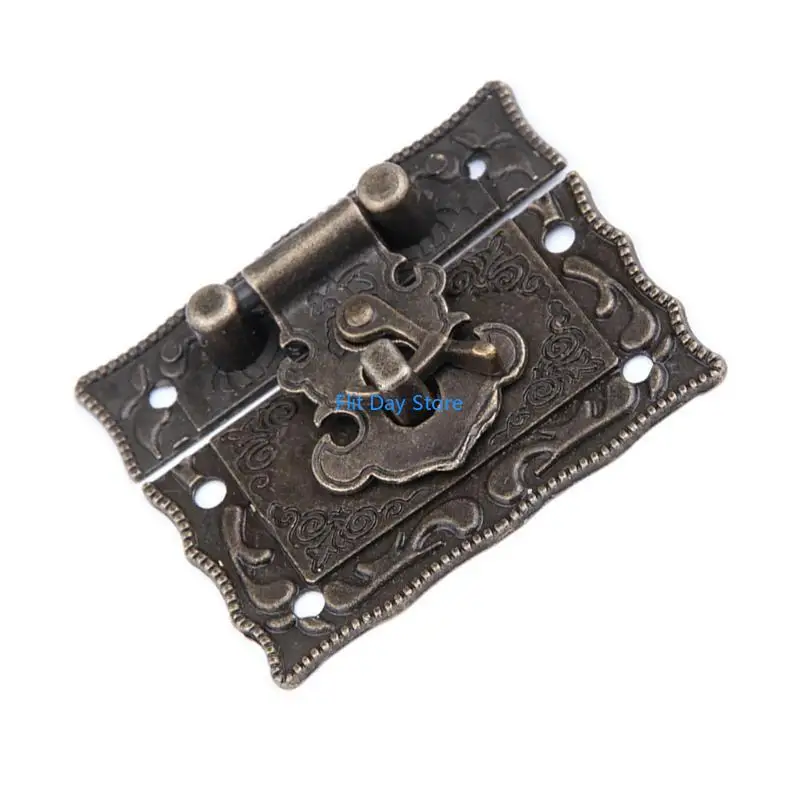 صندوق المجوهرات F92C للزلزان القديم الخمر Hasp Swing Lock Clasp الأثاث العتيقة الصلبة