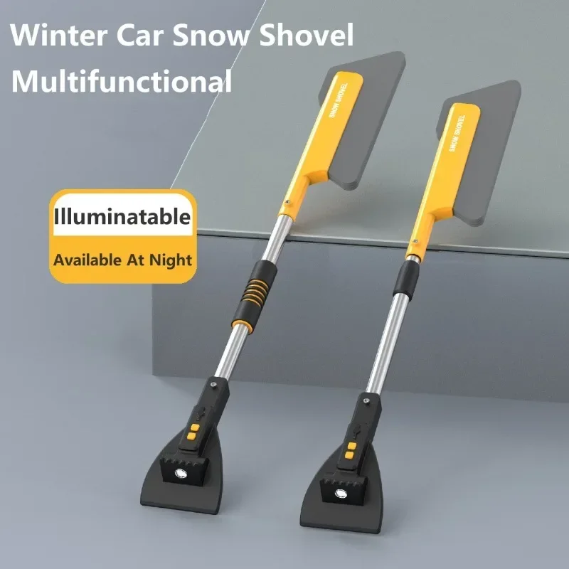 

Winter Car Snow Shovel EVA Extendable & Rotatable Snow Brush Ice Scraper Snow Cleaning Tool with LED Lights Car Accessories