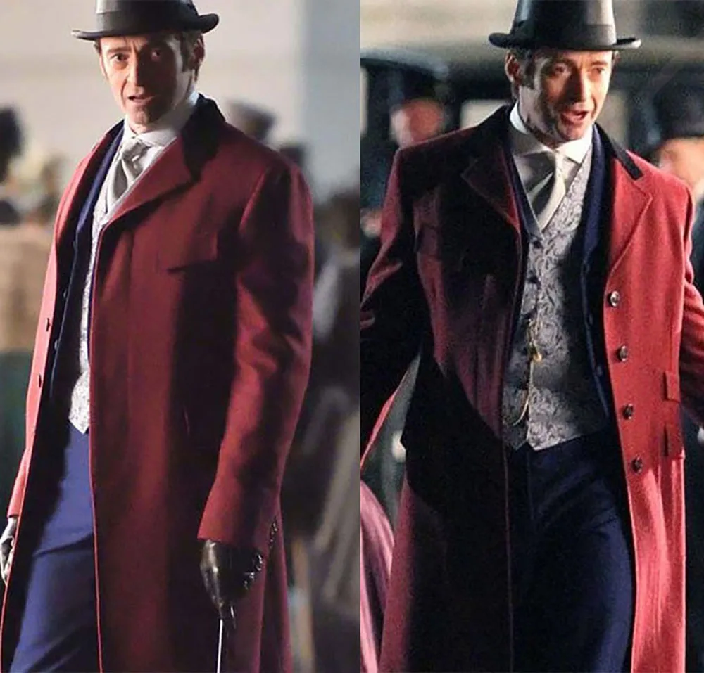 Vintage Burgundy Wool Blend Men Overcoats Custom Made Warm Coats Formal Groom Wear One Piece