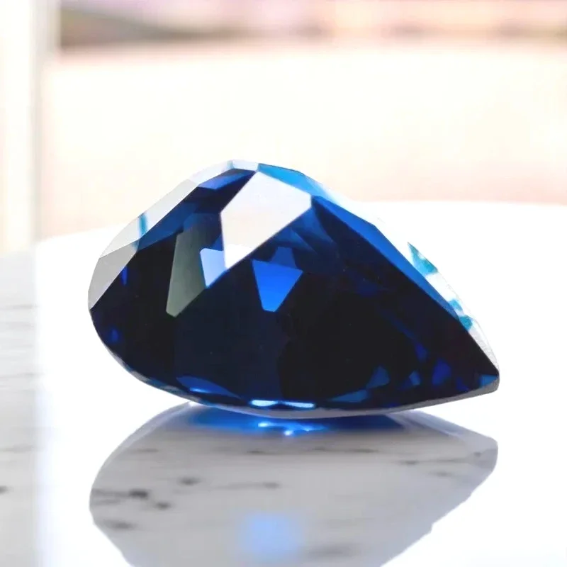 

Lab Grown Sapphire Pear Cut Royal Blue VVS1 Artificial Gemstone for Charms Diy Jewelry Making Earrings Ring Selectable AGL Ce