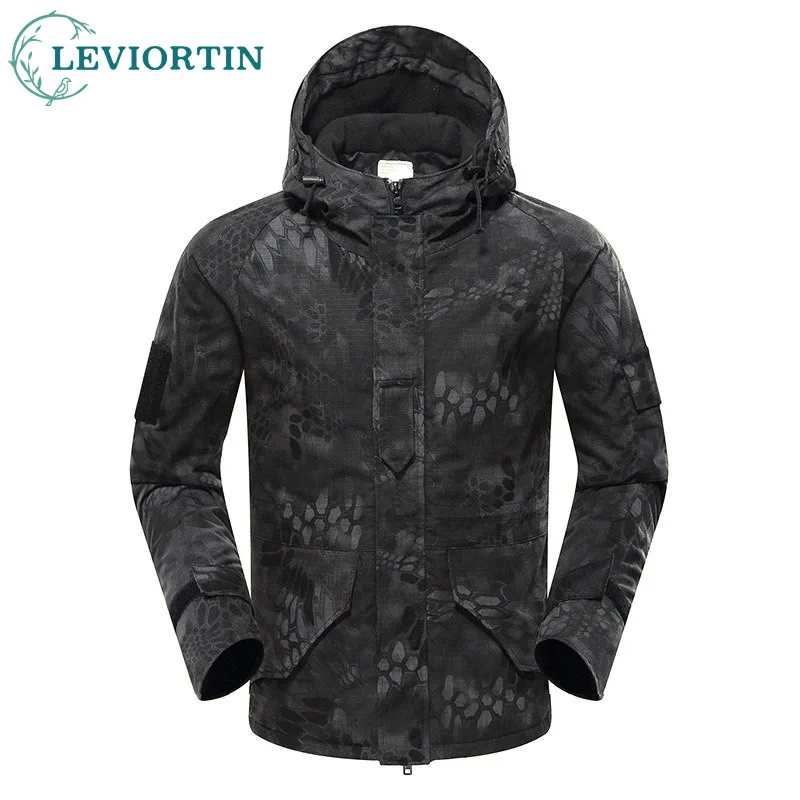 Autumn Winter Men Outdoor Jackets Camouflage Hooded Combat Jacket Army Tactical Coats Waterproof Windproof Windbreakers