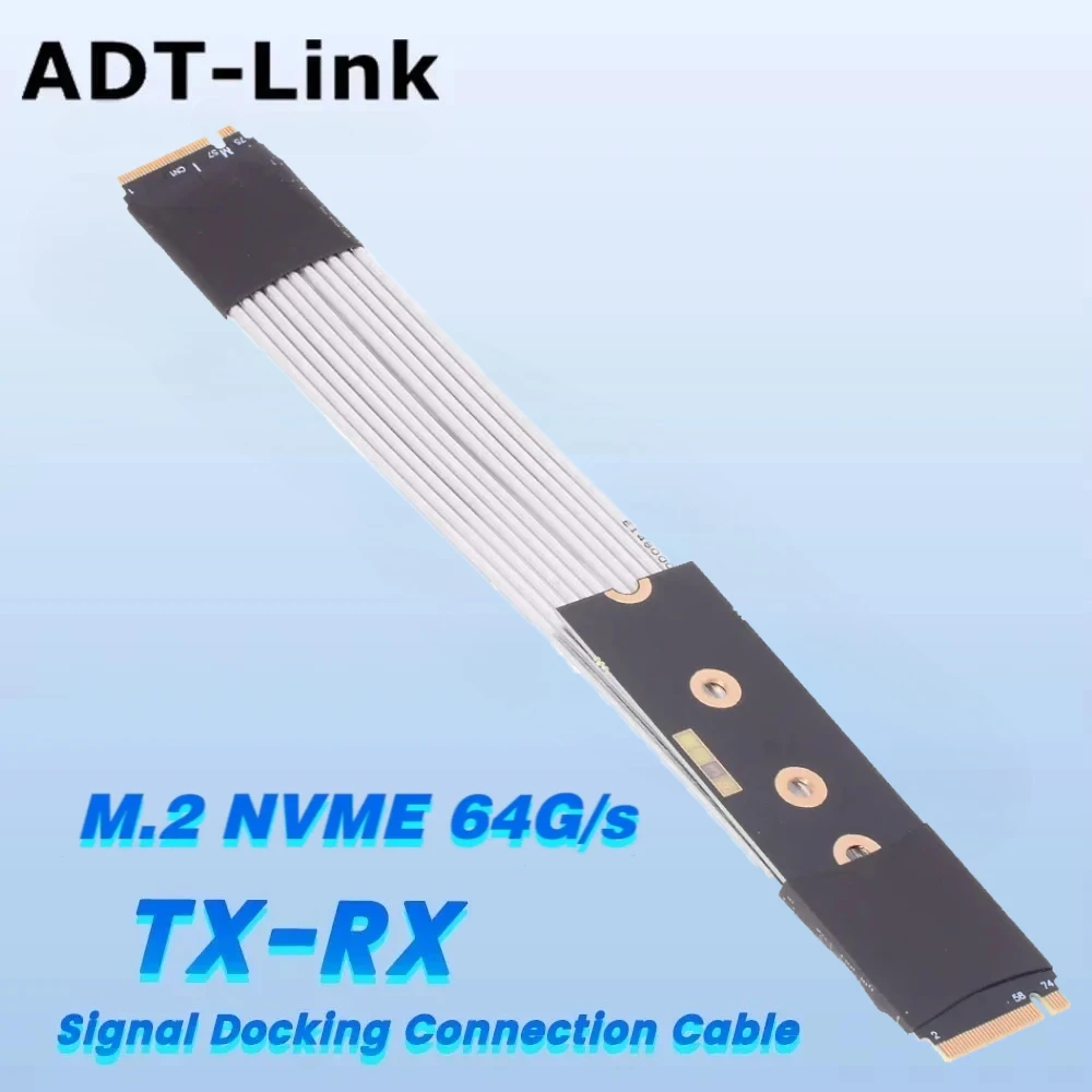 

ADT-Link PCI Express 4.0 M.2 Перемычка NVME Удлинительный кабель с металлическим экраном M2 Nvme Переходники на плате Посеребренный провод