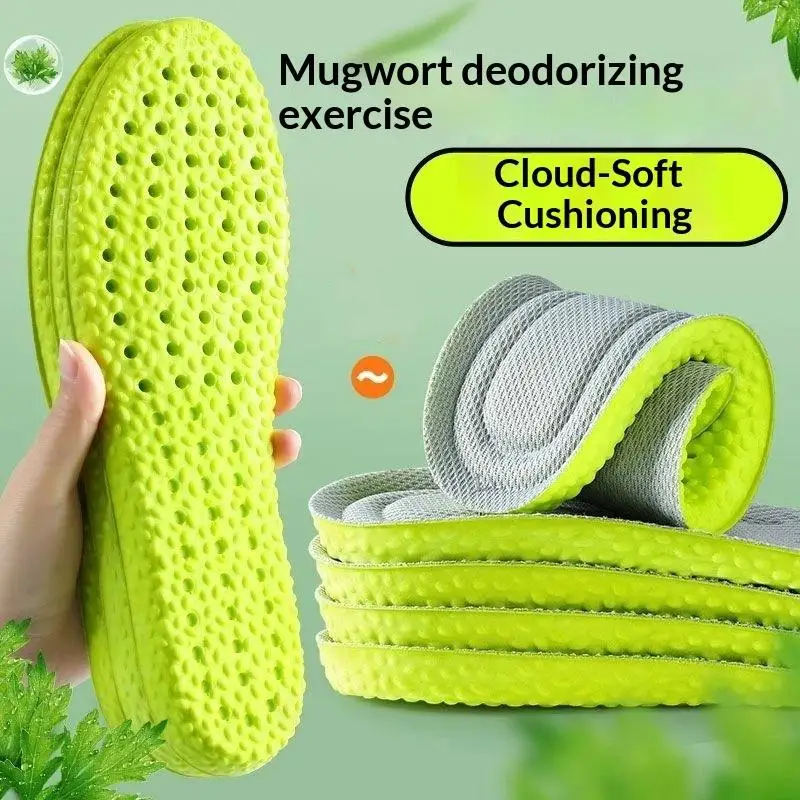 1 Paar Weiche Massage-Einlegesohlen für Damen und Herren, Atmungsaktive Fußgewölbestütze, Unisex Deodorant Memory-Schaum Sportsohlen zur Fußpflege – Detail 6