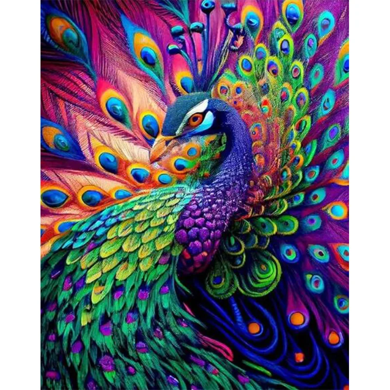 Ab Diamant Kreuz stich gemalt bunte Pfauen 5d DIY Diamant Stickerei Strass Malerei Diamant Malerei
