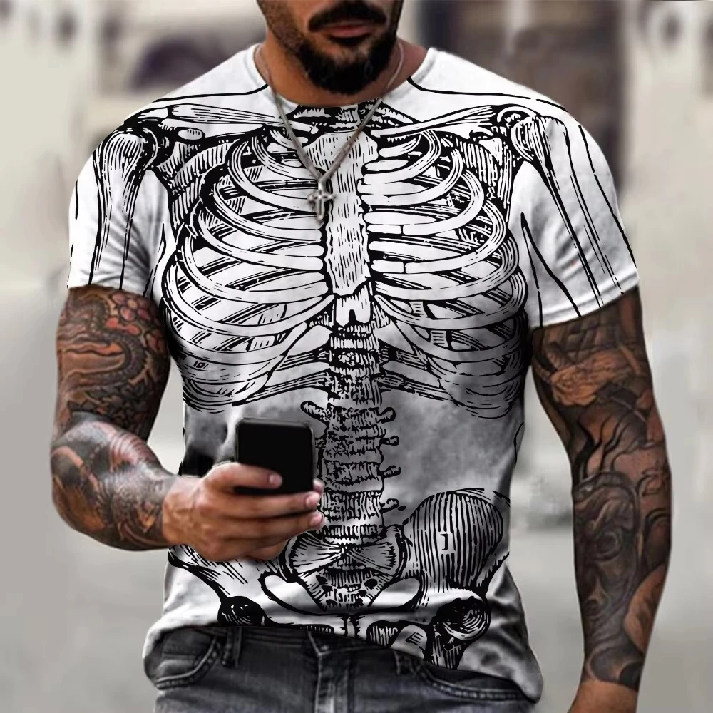 Hot Sell Hallowmas Men Clothes 3d Print Hallowmas Male Fashion Vintage Short Sleeve T-Shirts Men Casual  Short Sleeve T Shirt