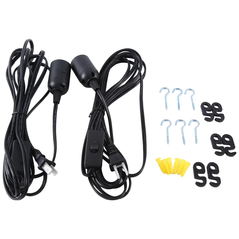 

AC23-AC110V Pendant Light Cord Kit E26 Lamp Kit Vintage Hanging Pendant Light Cord Kit Black With On/Off Switch US Plug
