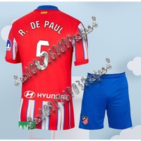 Hot Selling  Style Short Sleeves, Madrid Home Fan Element Design for Spanish League, Football Fitness Training Clothes suit