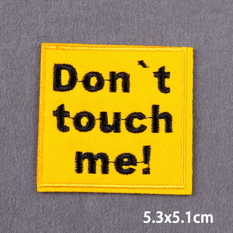 Don\'t Touch Me Embroidered Patch DIY Iron On Patches For Clothing Thermoadhesive Patches On Clothes Cat Psycho Patch Stickers