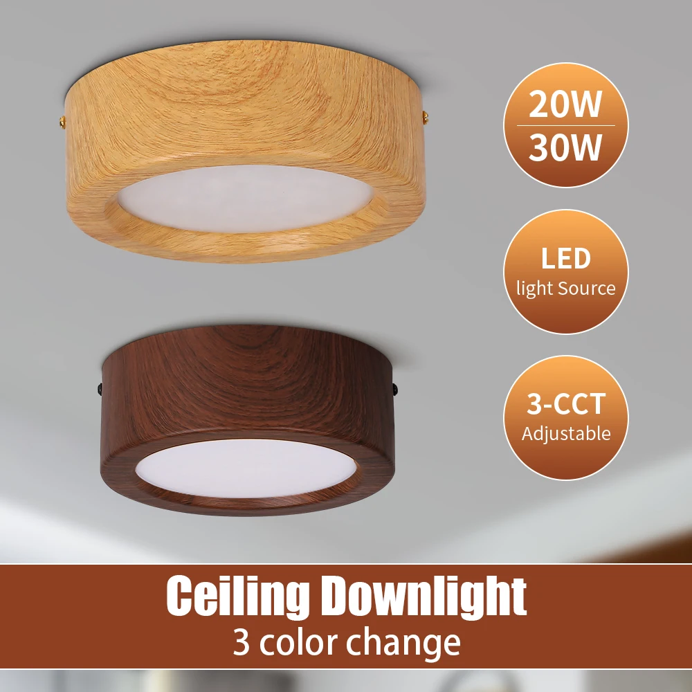 

Surface Mounted LED Downlight 3 Color Change Ceiling Spotlight 220V Indoor Lighting 5W/10W/15W/25W Panel Lamp for Home Store
