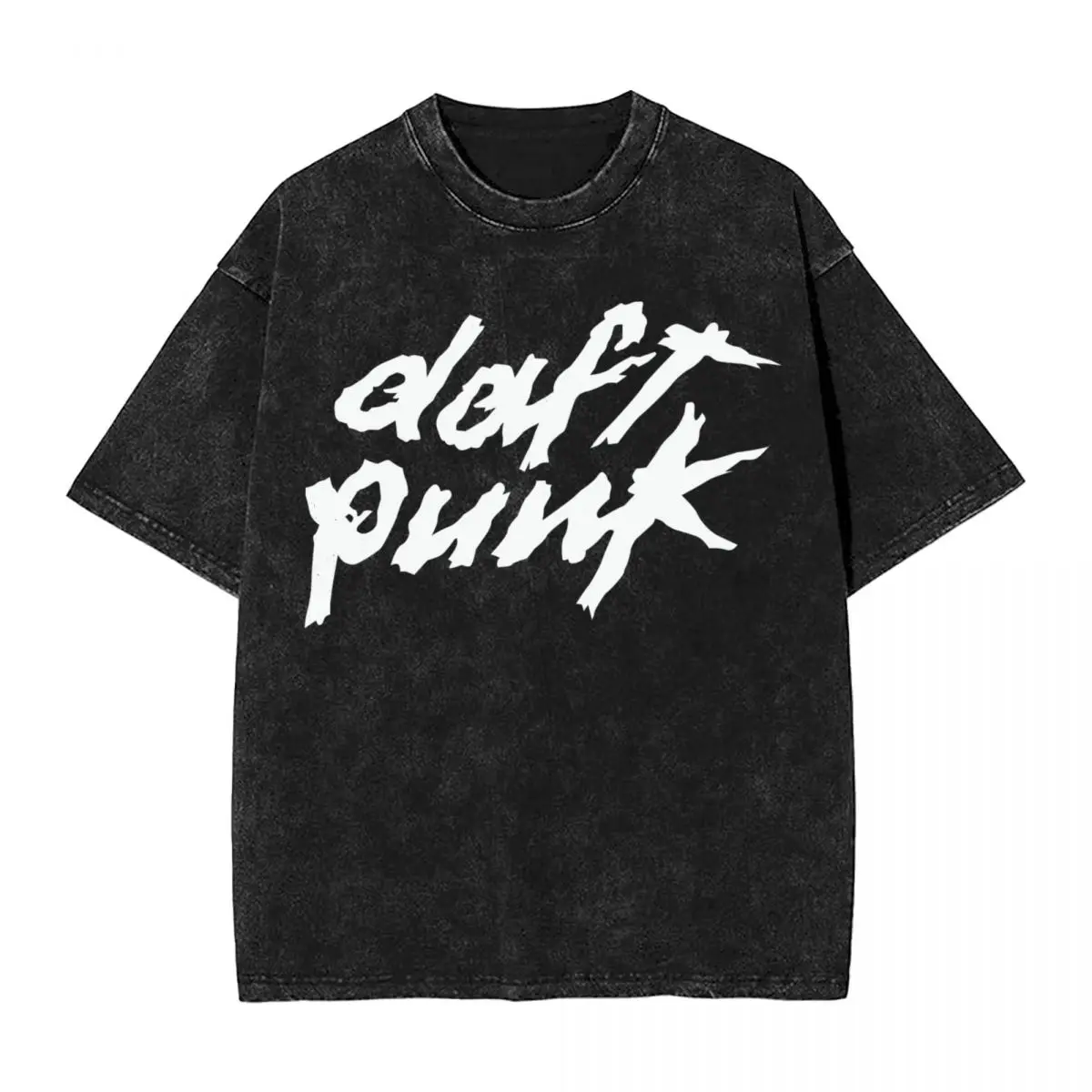 Washed T Shirt Daft Punk Hip Hop Novelty T-Shirt Harajuku Streetwear Short Sleeve Summer Tops Tees Men Women