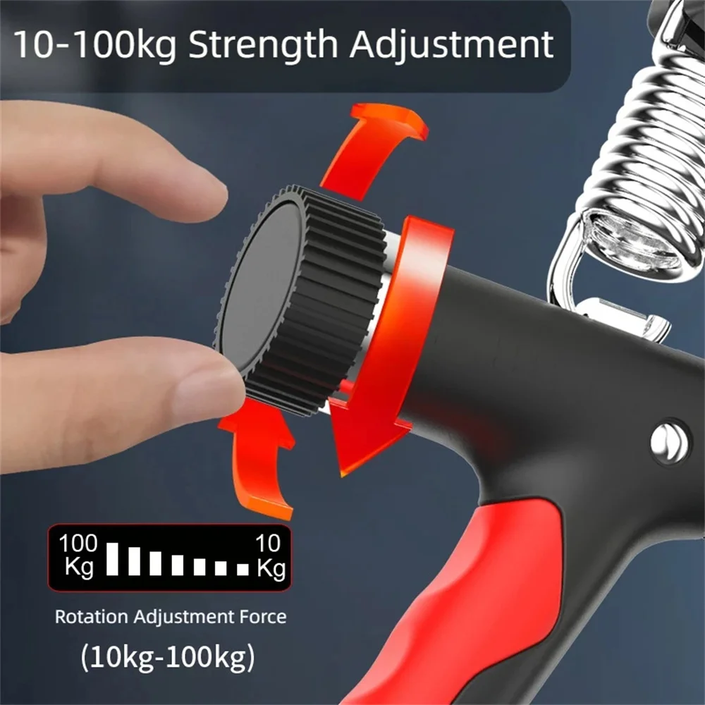 10-100KG Electronic Smart Counting Hand Grip Adjustment Exercise Power Strengthening Pliers Spring Finger Pinch Wrist Training