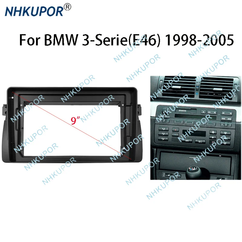 Car Radio Frame Kit For BMW 3-Serie(E46) 1998-2005 Android Stereo Player Fascia Adapter Cover Dash Panel Mount Trim kit