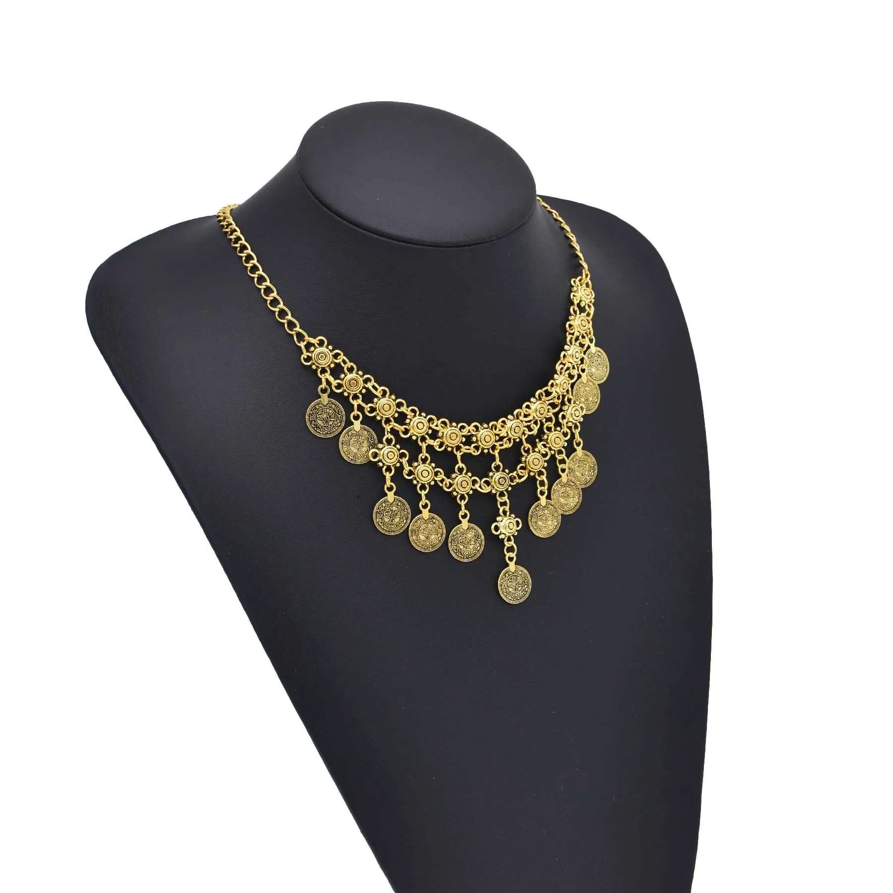 الغجر الأفغاني عملة شرابة قلادة للنساء التركية الغجر مهرجان الشاطئ عملة قلادة مخصص بوهو قلادة