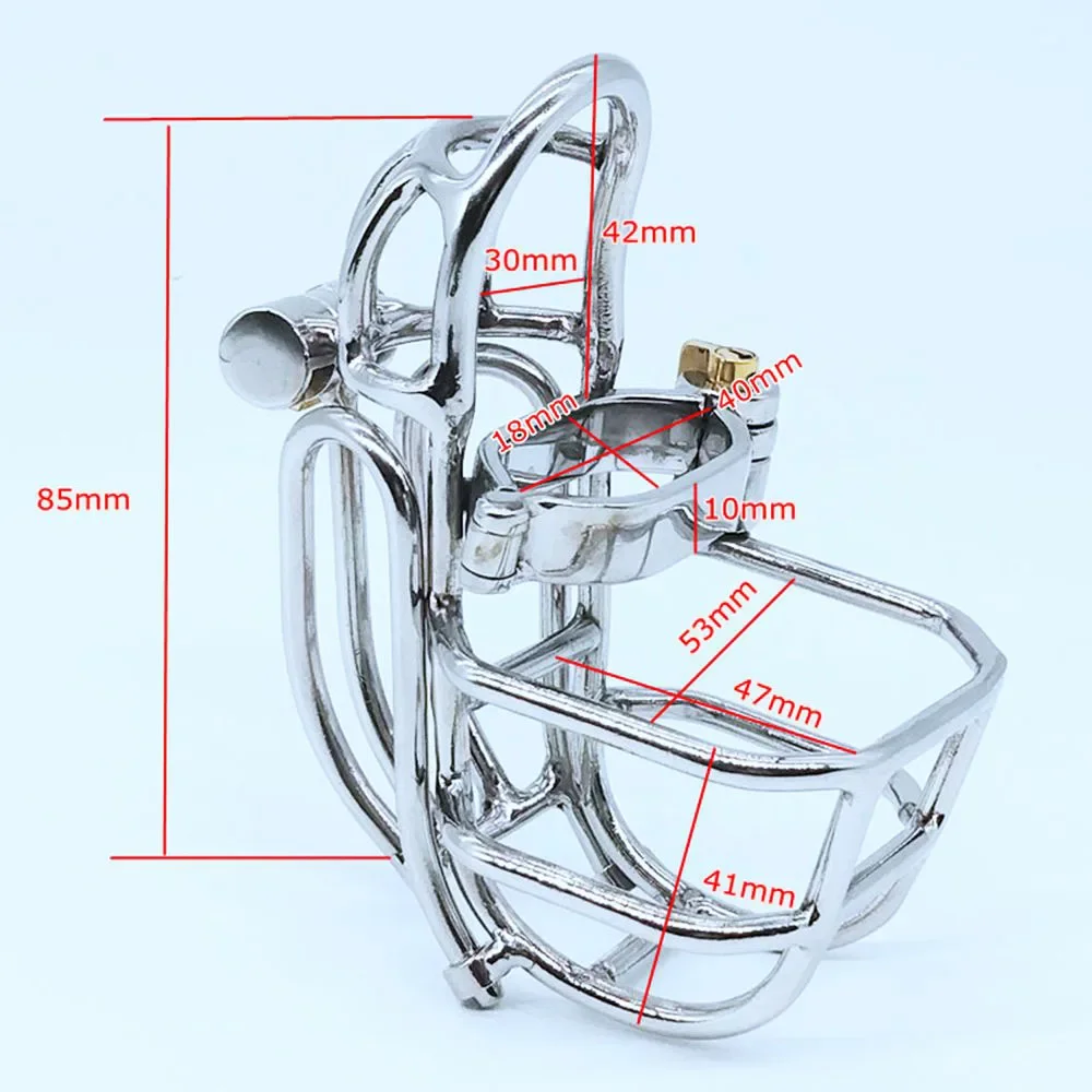 Newest Design Male Chastity Device Stainless Steel PA Puncture Cock Cage Bdsm Sex Toys For Men Penis Lock Cock Ring 2022 NEW