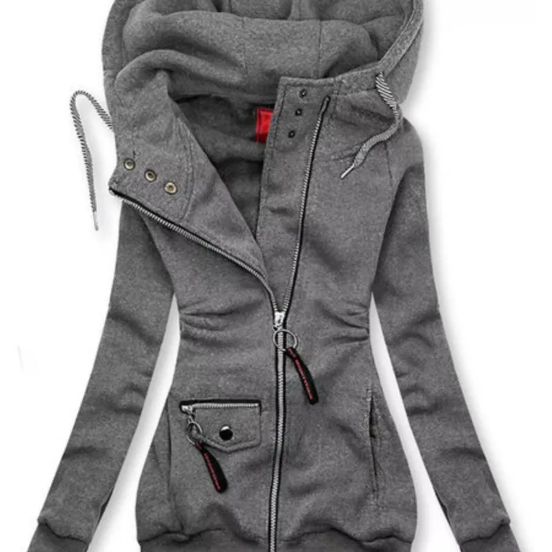 

Women new Drawstring Sweatshirts Hoodies Female Patchwork Sweatshirt Autumn Winter Fashion Casual Warm Hoody Zipper Tops