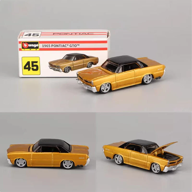 

Масштабная модель автомобиля Pontiac GTO 1965 года (1:64) из сплава, статическая, для коллекционирования, игрушка, подарок, сувенир, украшение