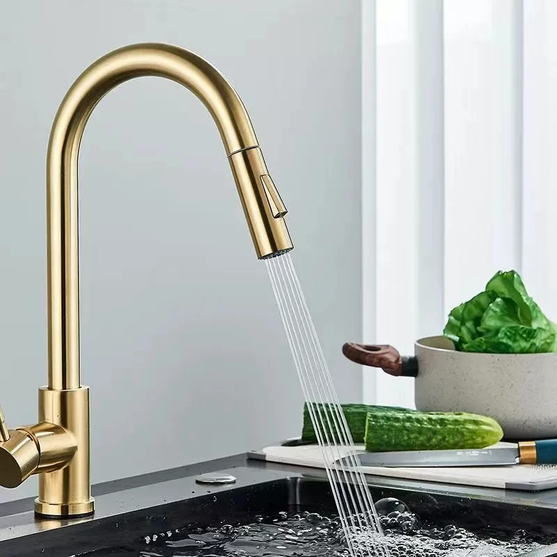 

Stainless steel pull-out hot and cold telescopic faucet