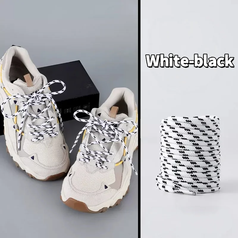 Vibrant Round Patterned Shoelaces, 5mm Durable Braided Polyester Shoe Strings for German Training Shoe, Dot Spiral Pattern Laces