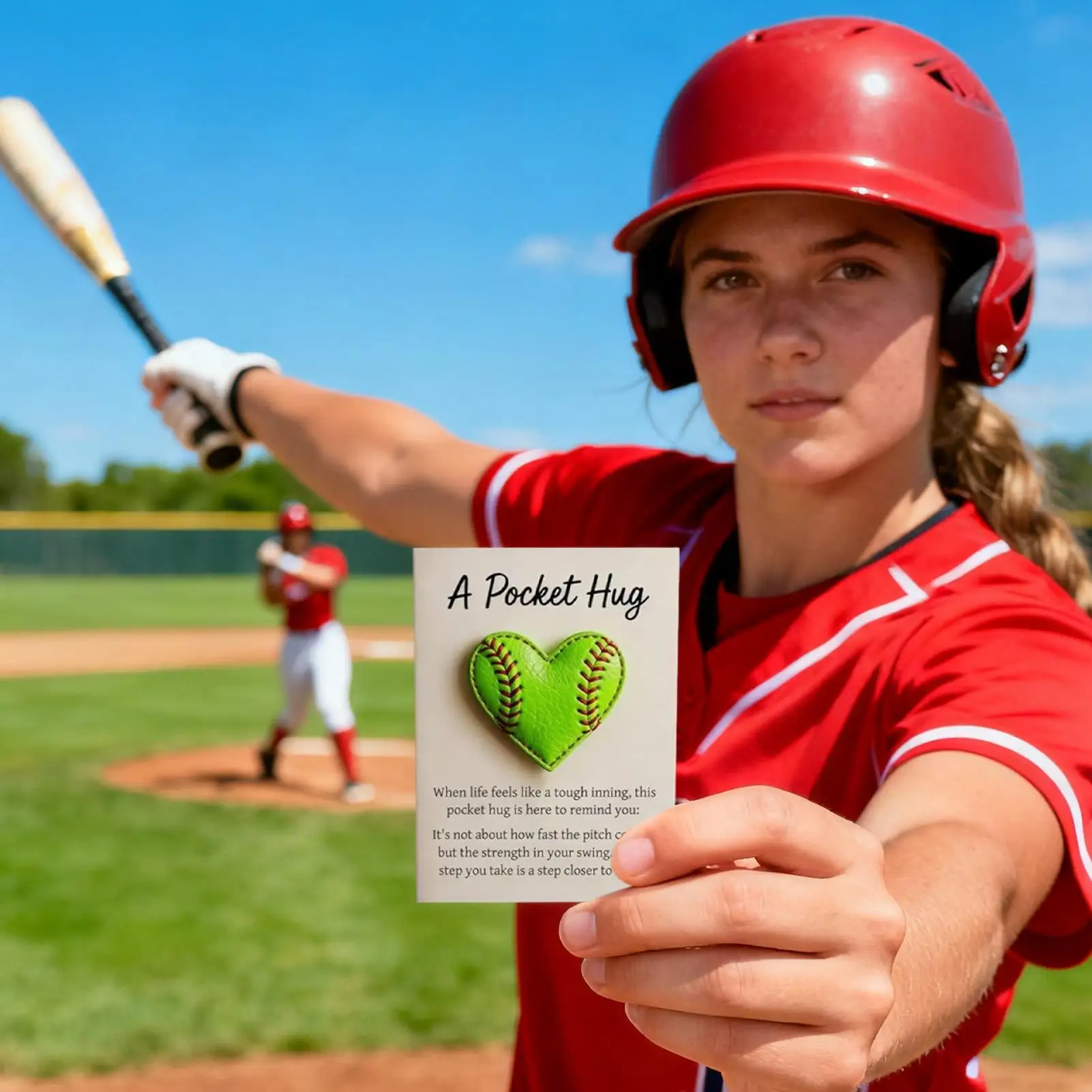 

Карманный софтбол, объятие в форме сердца, украшение для софтбола, мотивационные карты для бойфренда, мужчин, женщин, пасхальные рождественские коллегки