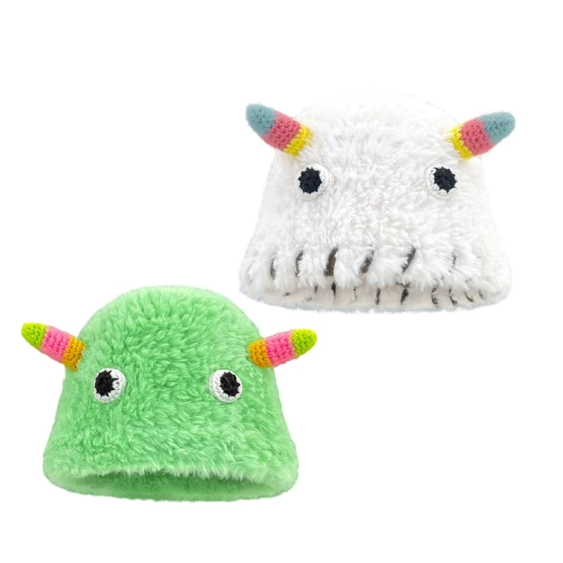 Plush Monsters Hat Quirky Teen Headgear Playfulness Outdoor Hat Kids Fisherman Hat for Youth Trendsetters and Children