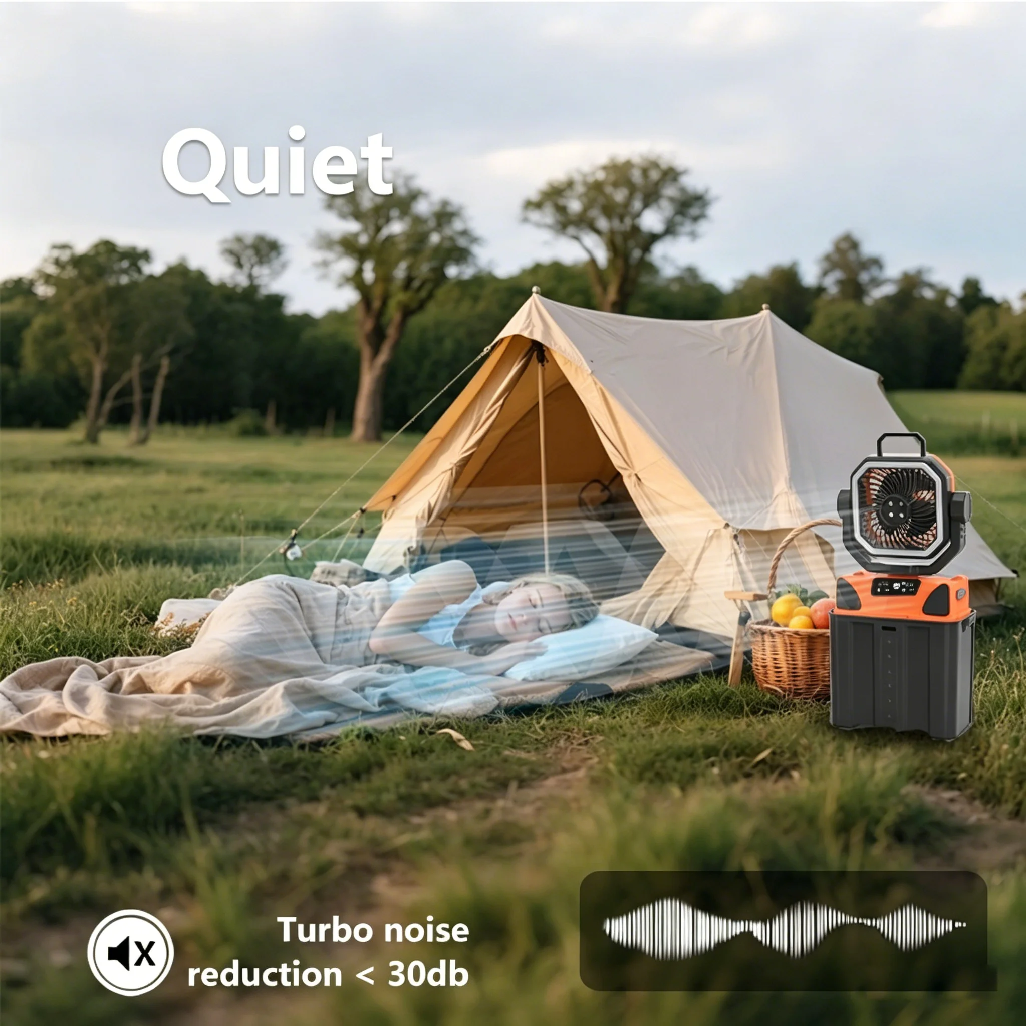 30000mAh Spray Camping Fan with Remote Control and 38H Max Runtime – Outdoor 6L Water Tank 4Nozzle Mist Spray Fan for Fishing view 6